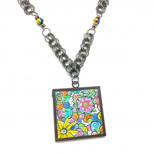 Kristal Wick's Color Inspiration - Flower Power Necklace - , Wire Jewelry Design, Design, color inspiration flower power